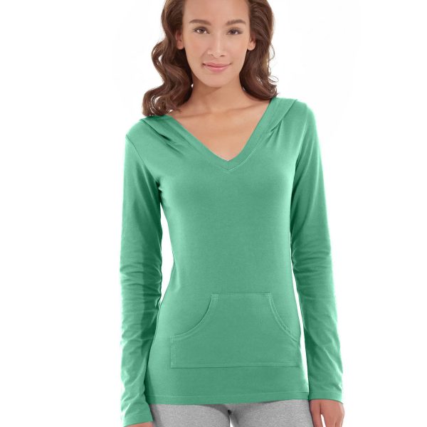 Eos V-Neck Hoodie-L-Green