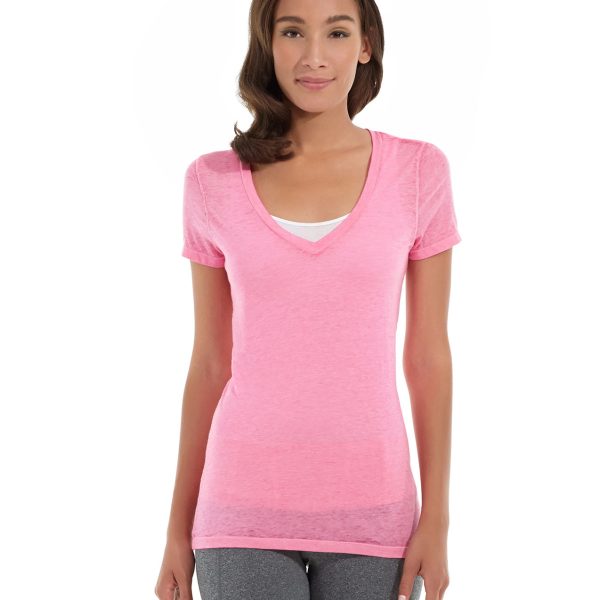 Karissa V-Neck Tee-S-Red