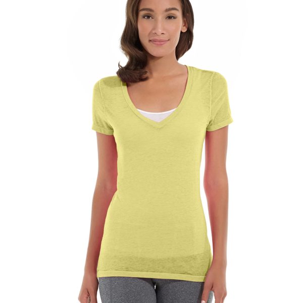 Karissa V-Neck Tee-S-Yellow